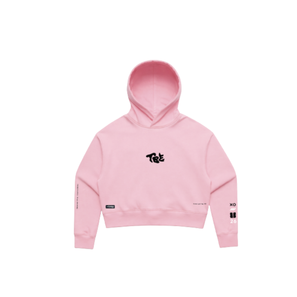 “Global Movement” Cropped Baby Pink Hoodie