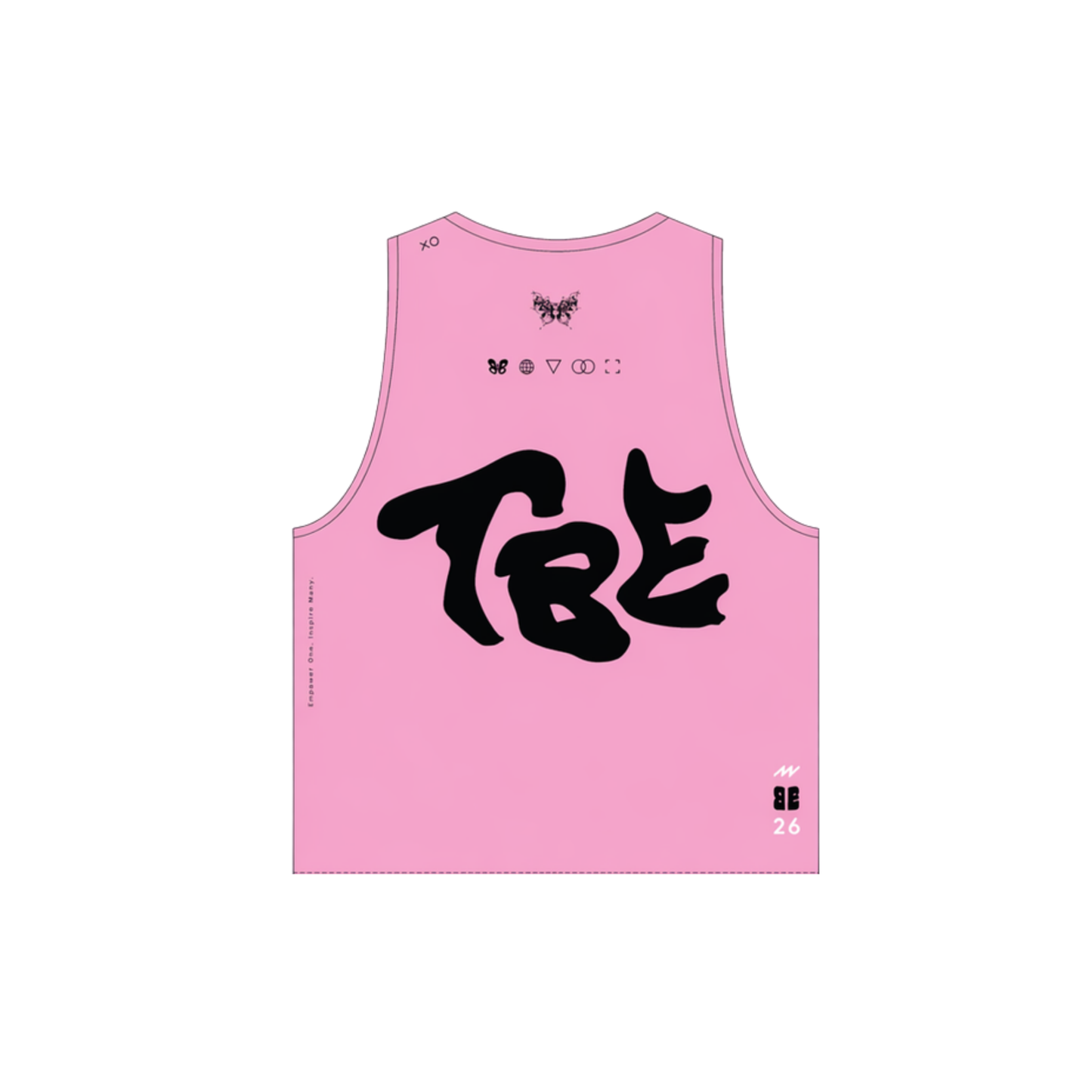 🦋 TBE 26 Cropped Training Singlet – Baby Pink