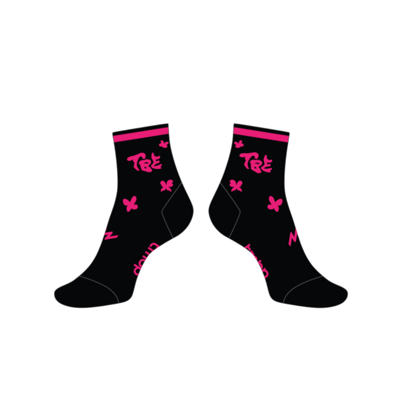 🦋 TBE Performance Quarter Crew Socks Black