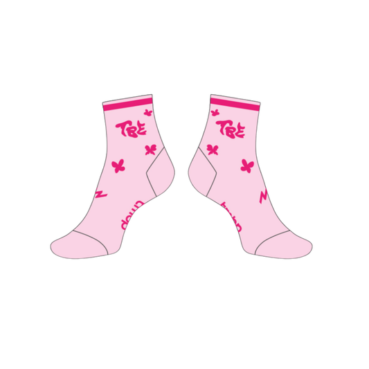 🦋 TBE Performance Quarter Crew Socks Baby Pink