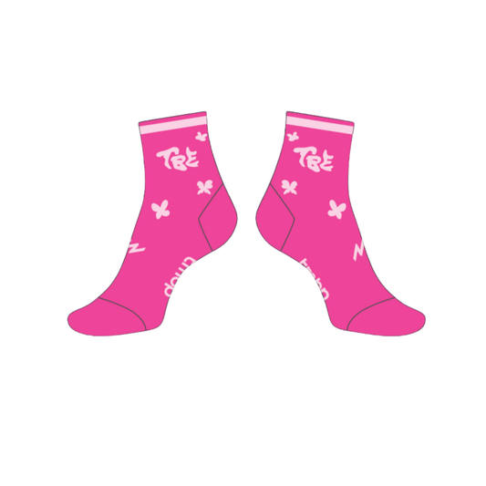 🦋 TBE Performance Quarter Crew Socks Signature Pink