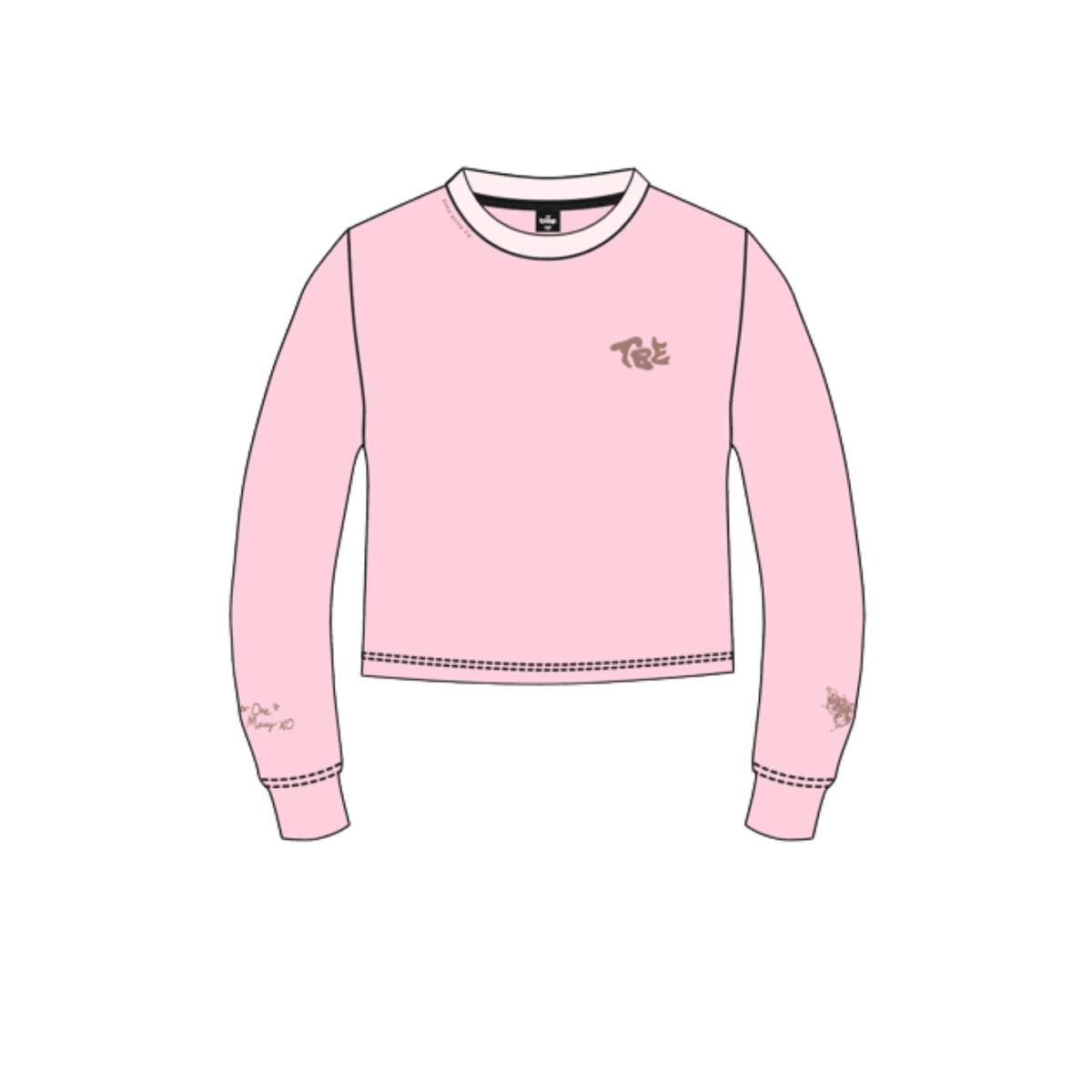 “Global Movement” Crop Long Sleeve Baby Pink