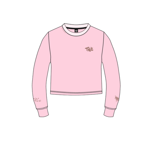 “Global Movement” Crop Long Sleeve Baby Pink