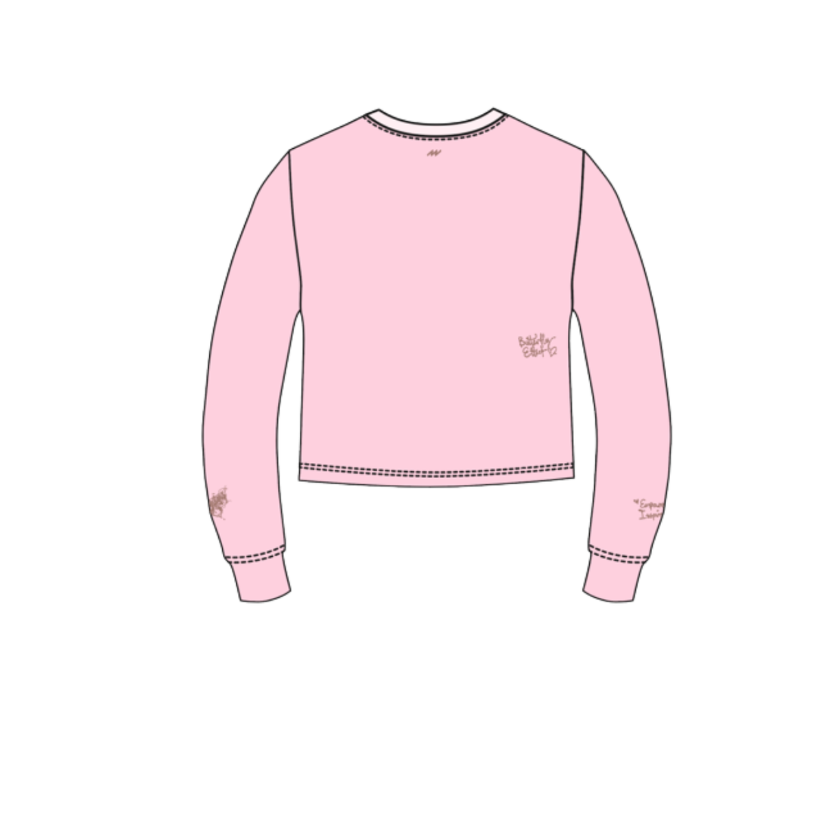“Global Movement” Crop Long Sleeve Baby Pink