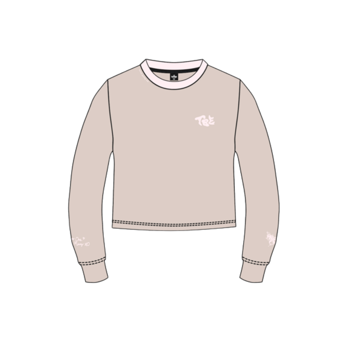 “Global Movement” Crop Long Sleeve Cream