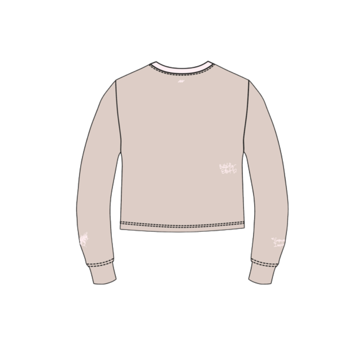 “Global Movement” Crop Long Sleeve Cream