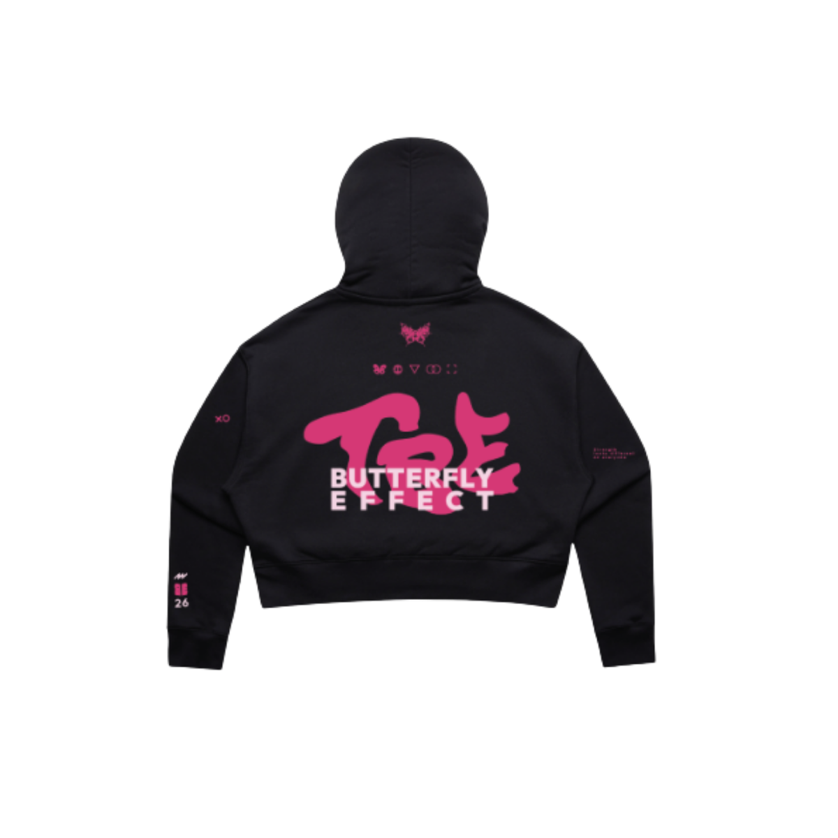 “Global Movement” Cropped Baby Black Hoodie