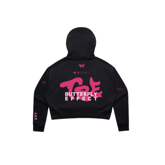 “Global Movement” Cropped Baby Black Hoodie