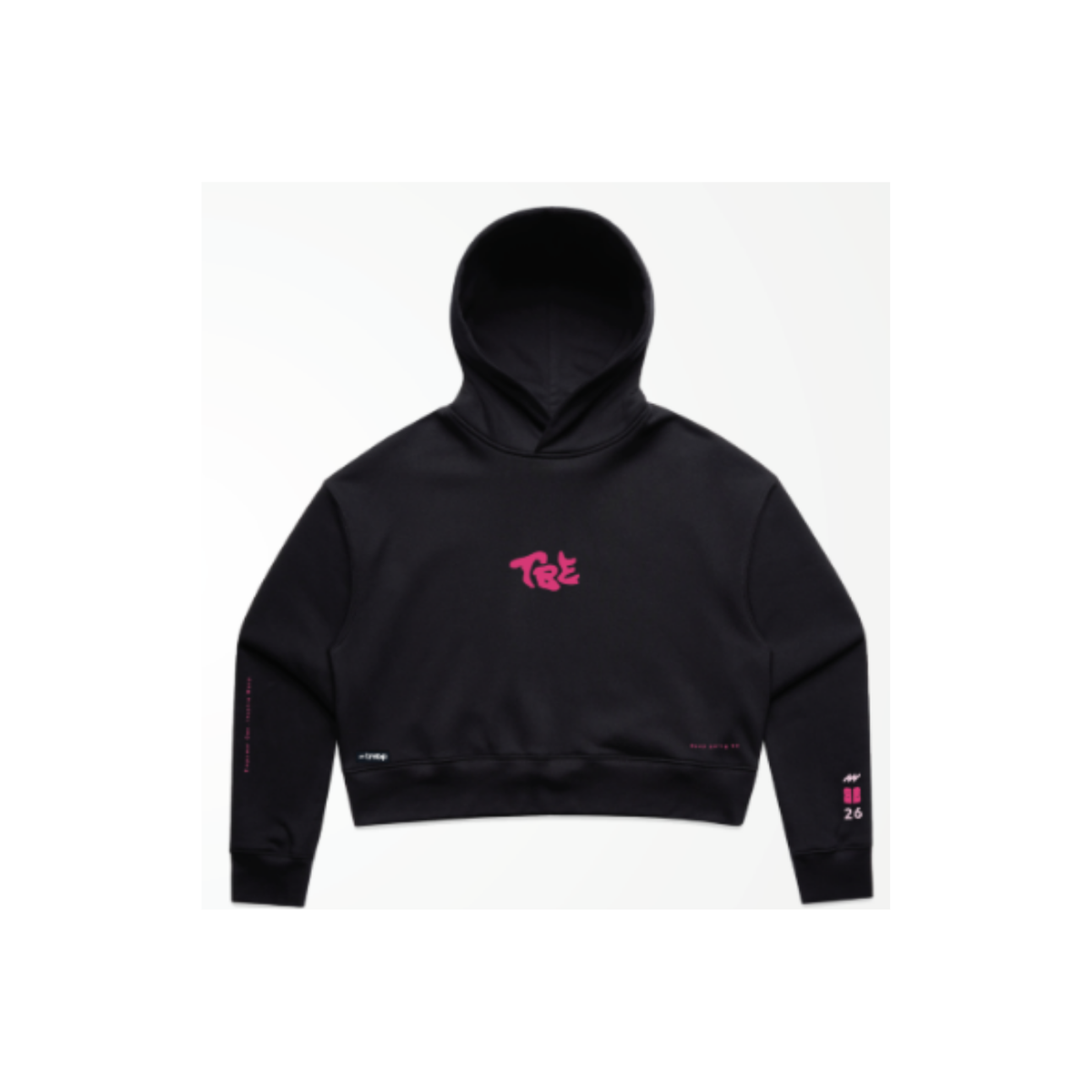 “Global Movement” Cropped Baby Black Hoodie