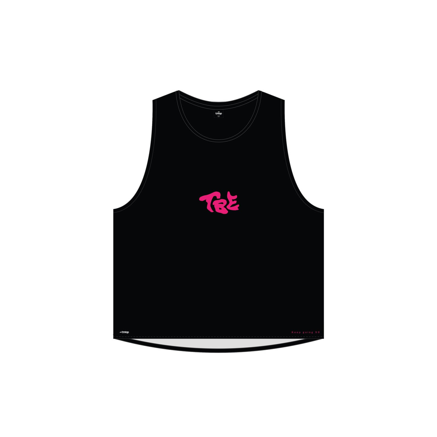 🦋 TBE 26 Cropped Training Singlet – Black / Electric Pink