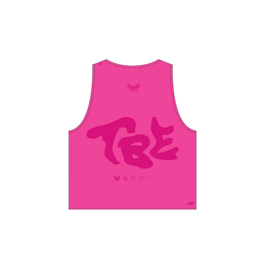 🦋 TBE 26 Cropped Training Singlet – Electric Pink