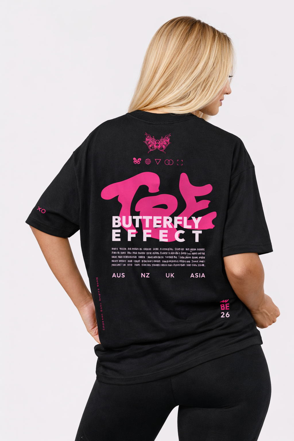 TBE 26 “Global Movement” Oversized Tee – Black Pink Edition